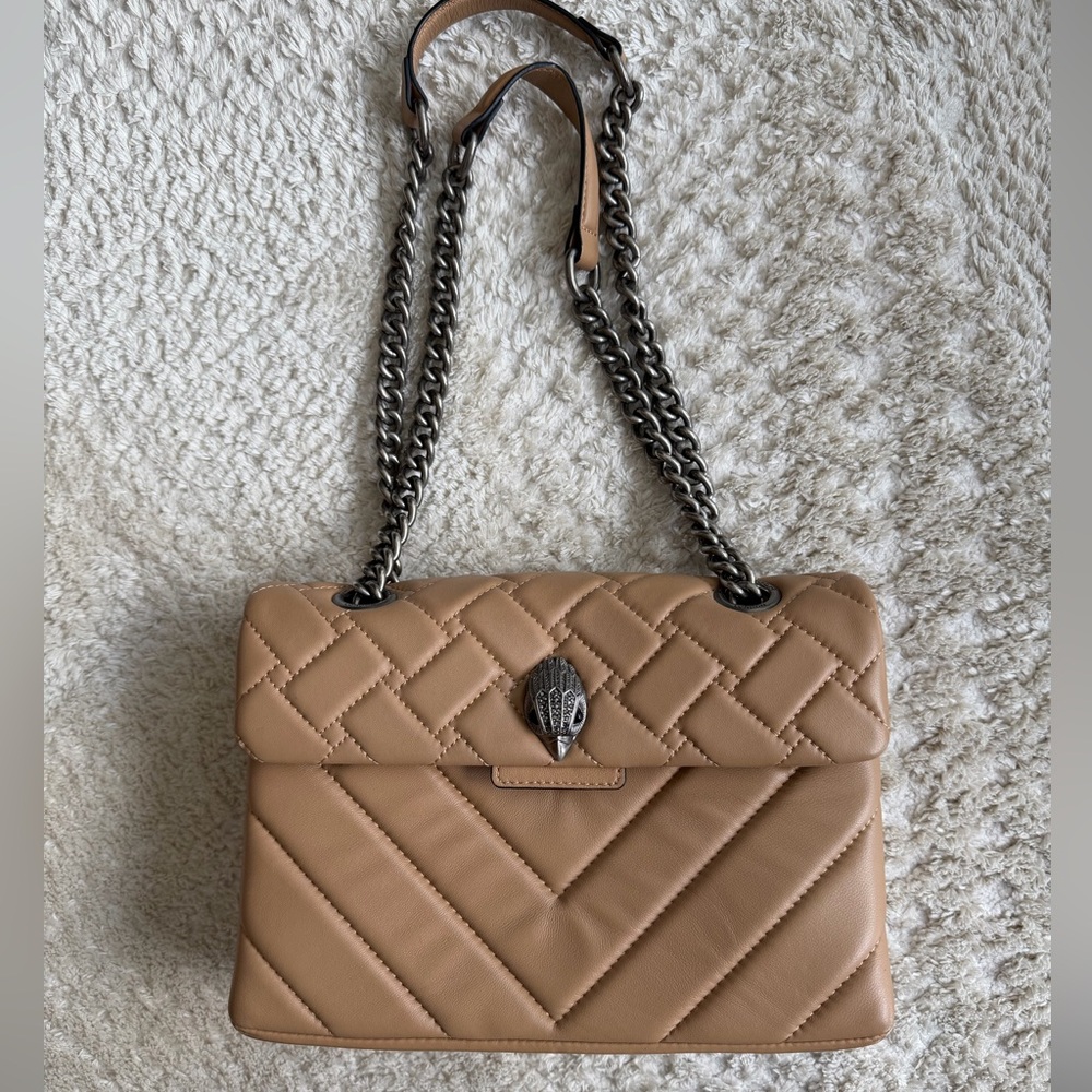 Authentic Kurt Geiger Tan Quilted Shoulder Bag